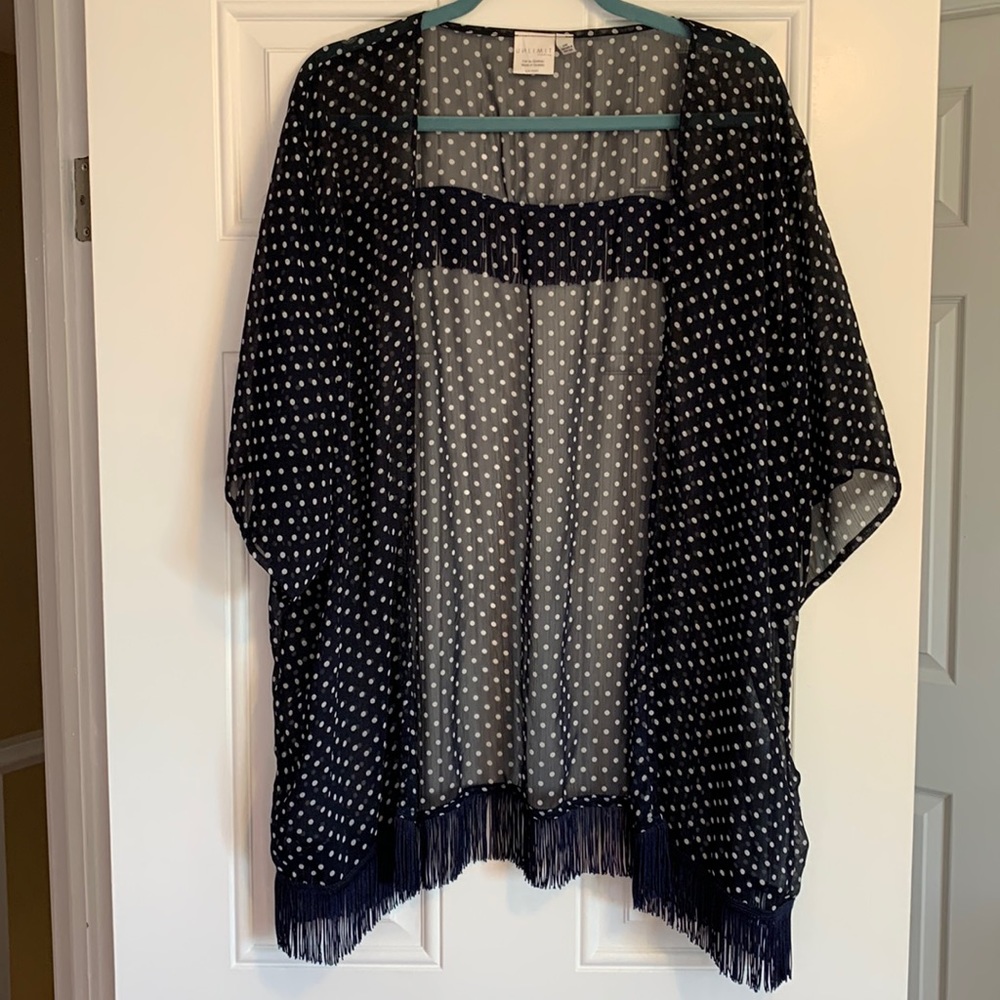 Polka Dot Fringe Shawl